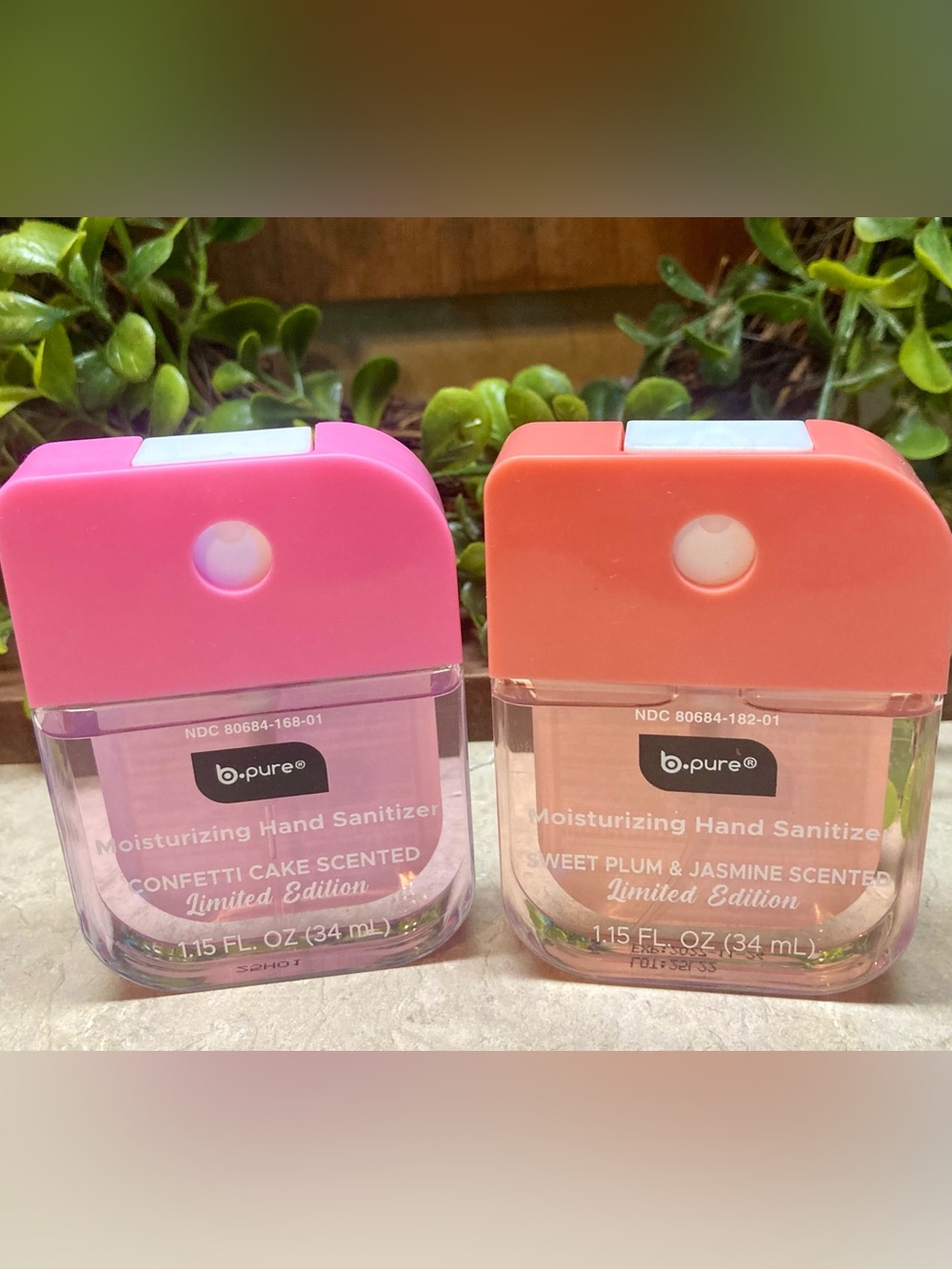 B-Pure Hand Sanitizer (2 Lot) Confetti Cake & Sweet Plum & Jasmine NEW